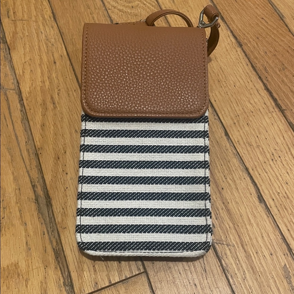 Thirty-One Brown and Black Striped Mini Bag
